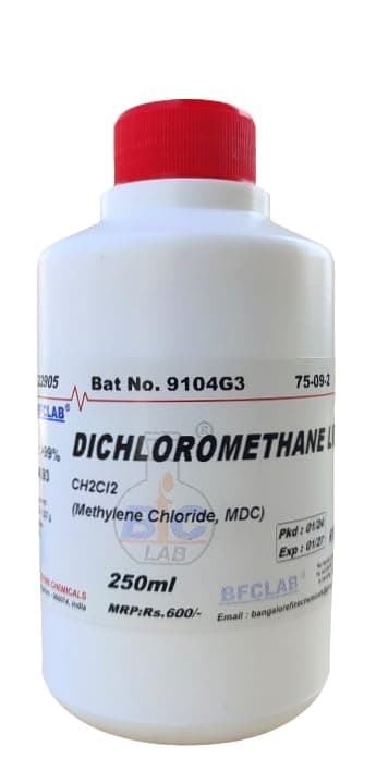 DICHLOROMETHANE LR - 250ml (MDC, Methylene Dichloride)