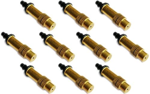 Actopus 10pcs Copper Mist Emitters Spray Nozzle for Drip Irrigation Cooling Indoor Green House