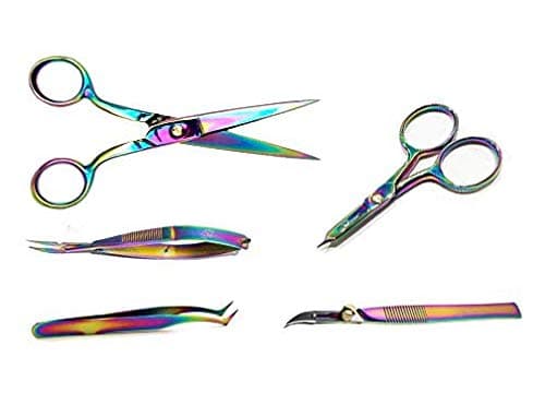 Collection Five-Piece Sewing Scissors and Tool Set, Rainbow Patina