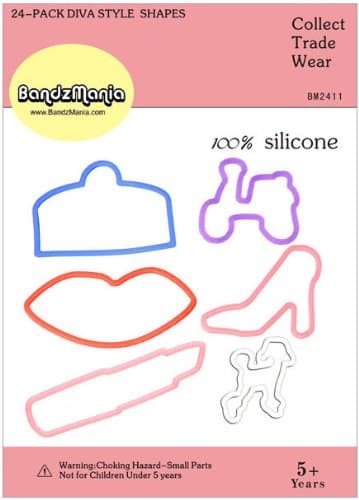 24 Pack Diva Silly Shaped Rubber Bands by BandzMania