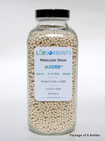 Molecular Sieve mSORB 4A 4x8 Mesh Bead, 650 g 6-Pack