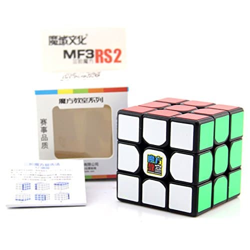 GoodPlay MoYu Cubing Classroom MF3RS2 Magic Cube MF3RS V2 3x3 Speed Cube Enhance Version 3x3x3 Cube, Come with one MoYu Bag as Gift (Black)