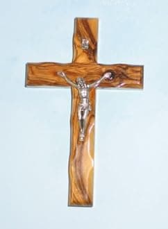 Odeh Wood Wall Cross Crucifix Olive Bethlehem Holy Land Jerusalem 5 Inches