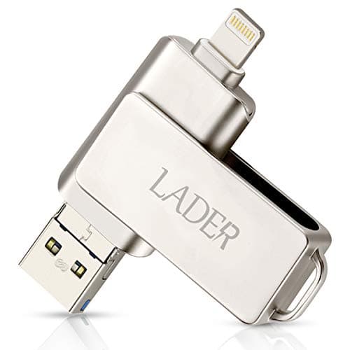 USB Flash Drives for iPhone 128GB [3-in-1] OTG Jump Drive, LADER Thumb Drives External Micro USB Memory Storage Pen Drive, USB Flash Memory Stick for iPhone, iPad, iOS, Android, PC (128GB, Silver)