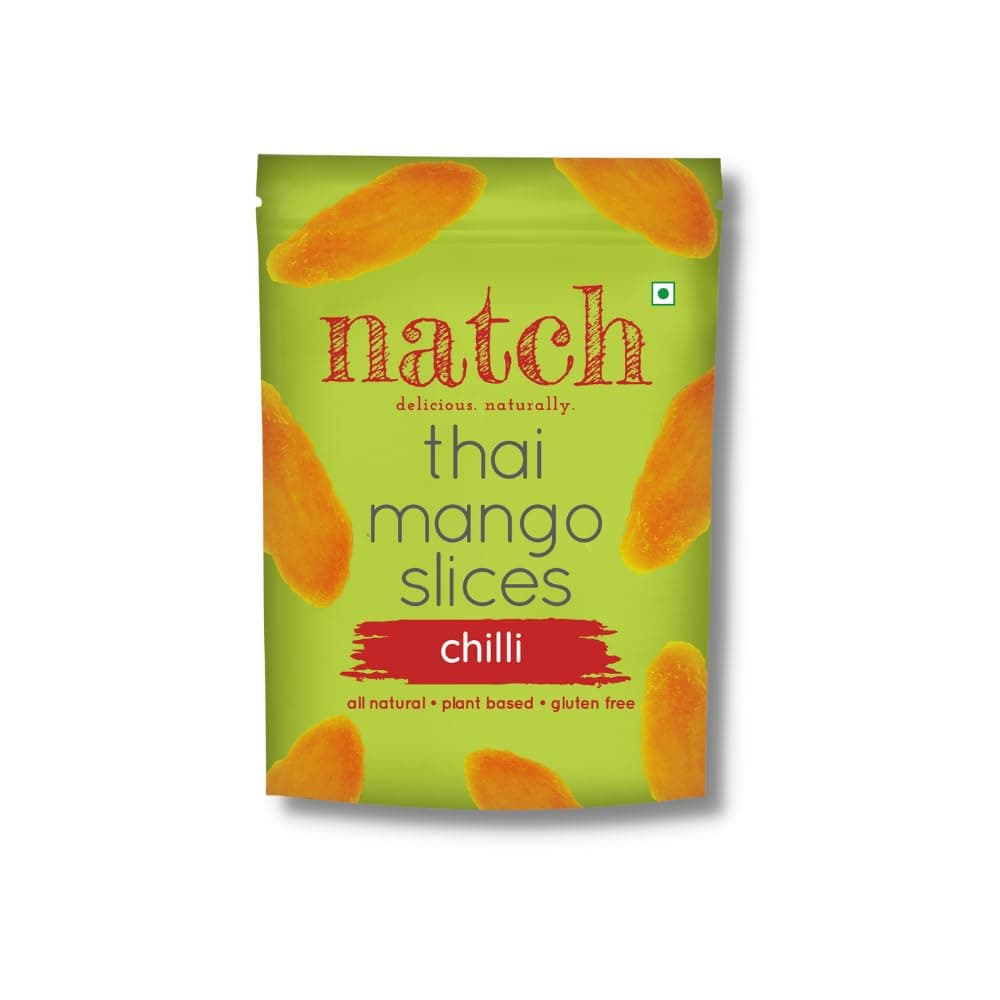 Natch Dried Thai Mango Slices | All Natural I Good Source of Fiber | Vegan | (Chilli) 150 Gm
