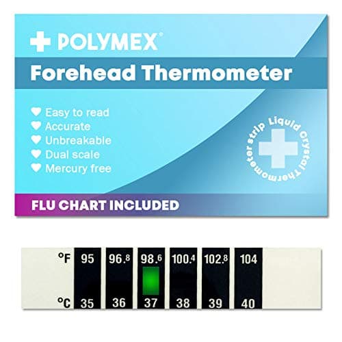 Forehead Thermometer with Cold and Flu Chart for Adults and Children - Ideal for Home, Travel or The Workplace