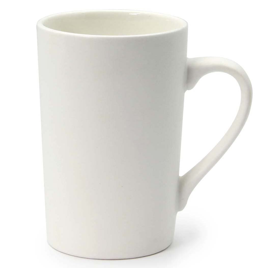 Smilatte 12 Ounces Plain White Ceramic Milk Tea Coffee Mug For Latte, Cappuccino, Tea, Hot Cocoa and Apple Cider Drinks.