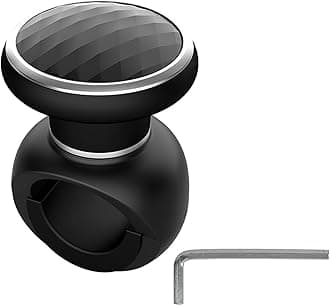 Steering Wheel Knob Spinner, Universal Non-Slip Fit, ABS & Premium Silicone Finish Suicide Knob with Metal Ball Bearing for Cars, Trucks, Boats, black