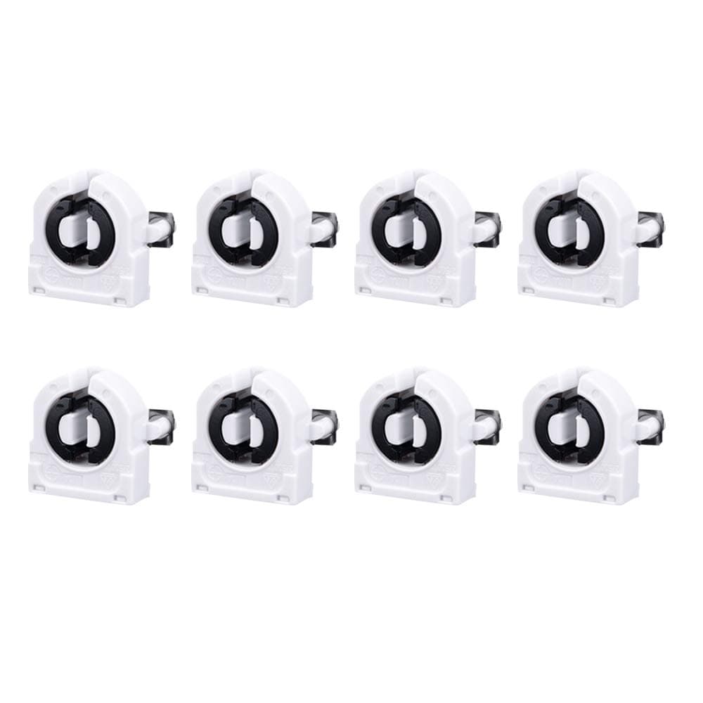 8 PCS GXILEE 2A LL01A T8 End Fixing Grille Light Holder G13 Fluorescent Lamp Holder Light Accessory White