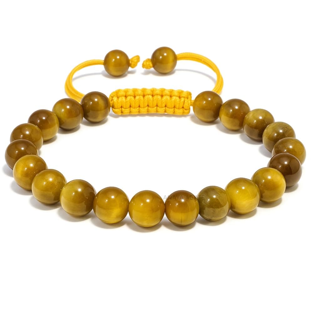 ANAYA AGATE Bracelet – Healing Crystal Bracelet for Women, Men – Chic Gemstone Bracelet for Men and Women – 8mm Round Bead Bracelets for Spiritual Healing, Protection, Positive Energy