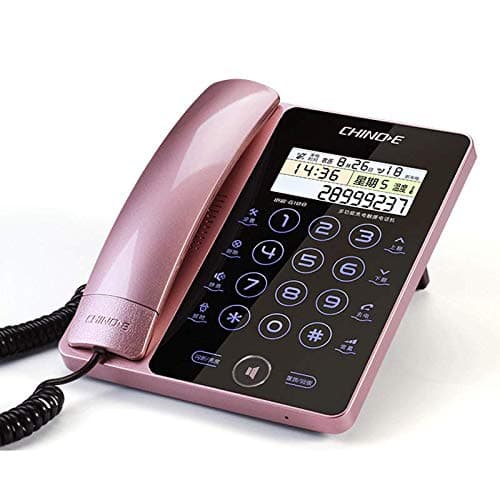 OUSAI Smart Touch Screen Fixed Telephone HD Hands-free Calling Elegant Color Scheme Quality Assurance Waterproof And Dustproof (color : Rose gold)