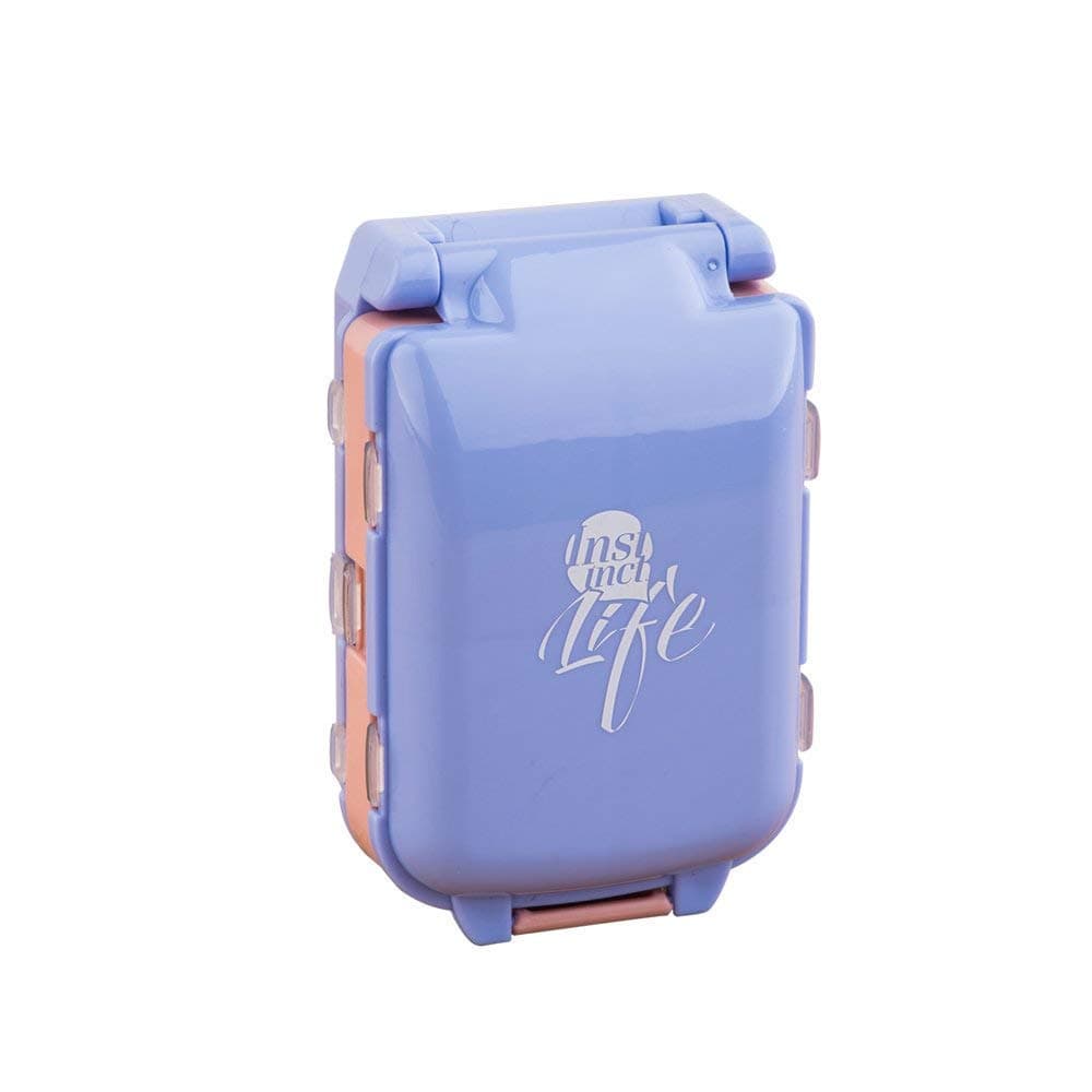 biggroup PBA Free Folding Pill Organizer Box Weekly Compact Pill Case Reminder 8-Compartment For Man and Women