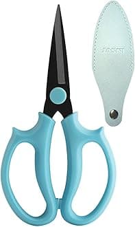 Garden Pruning Shears Scissors with Comfort Grip Handle, Premium Steel Professional Floral Scissors, Perfect for Arranging Flowers, Pruning, Trimming Plants, Gardening Tool (Pointed blue)