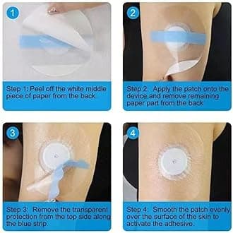 Freestyle Libre 2 Sensor Cover 20 Pack Latex Free Hypoallergenic Waterproof Adhesive Patch for Libre 2/3 Sensor, CGM Cover Protective Transparent Tape 14 Days Long Stay, No Holes or Glue -GTAGKOMMEN