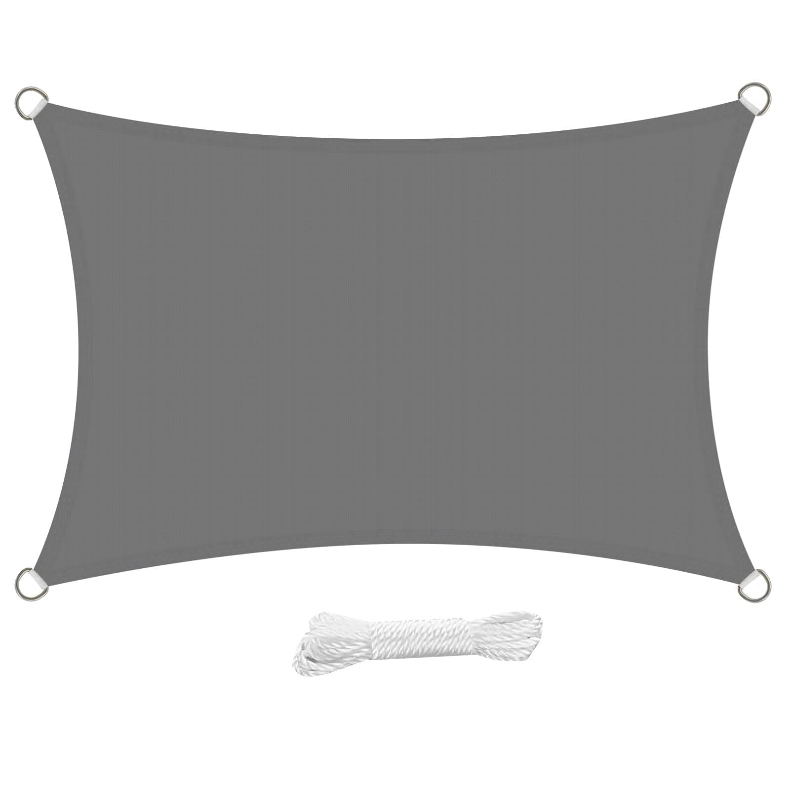 swift Sun Shade Sail 2m x 3m Waterproof Rectangle PES Polyester 98% UV Block 2x3 Meter Sunscreen Awning 3x2 Rectangular Canopy Sail Shades for Garden Outdoor Patio with Free Ropes, Grey