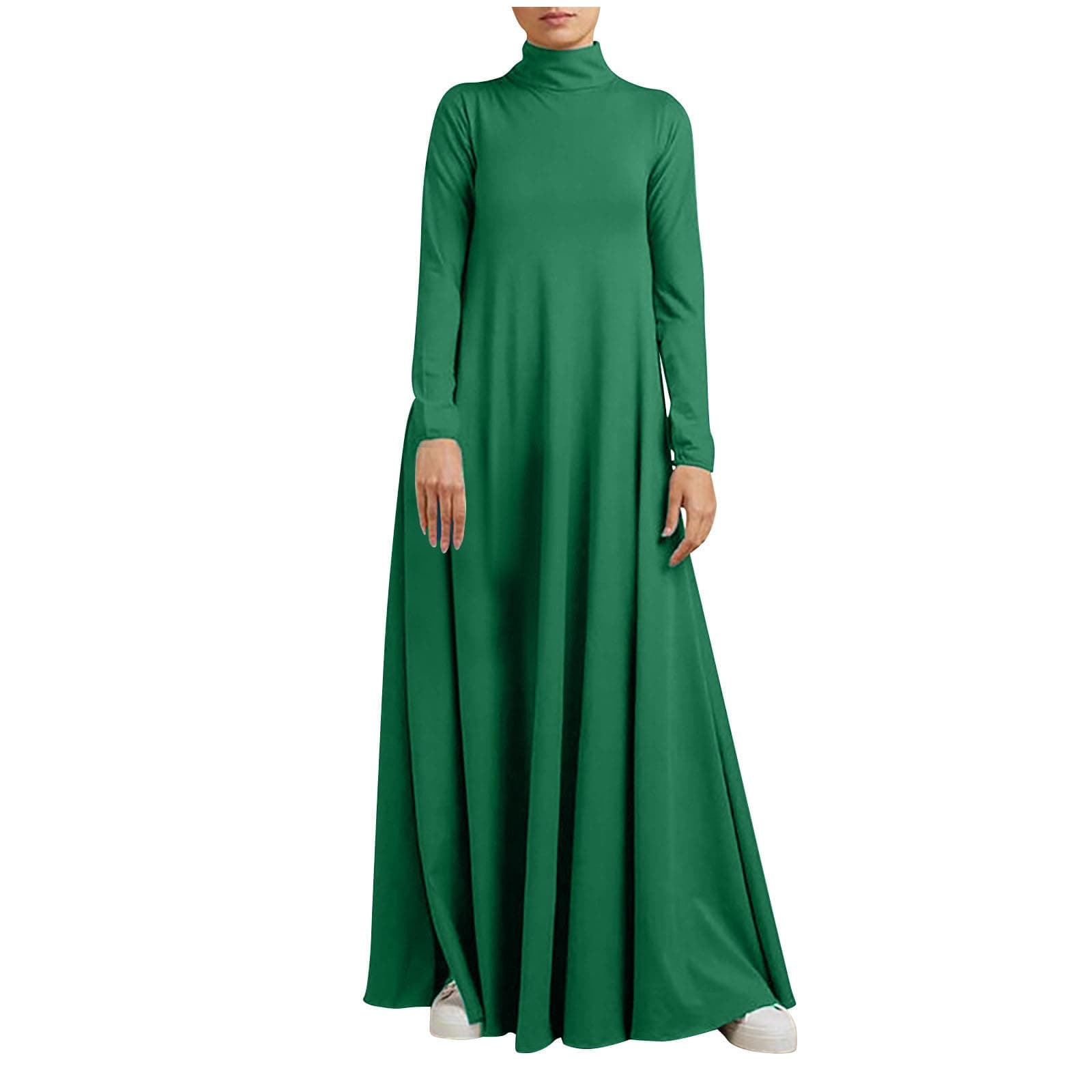 GenericLadies Plain Maxi Long Dresses Plus Size Dresses Long Sleeve V Neck 2023 Happy Vacation Gift Lounge Dresses 2023