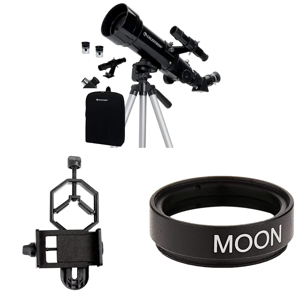 Celestron 70mm Travel Scope + Smartphone Adapter + Moon Filter