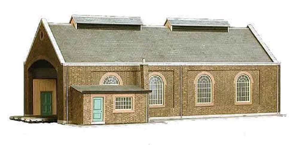 Superquick Two Track Engine Shed - 1/72 OO/HO - Card Model Kit