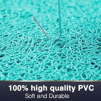 Asvin Soft Textured Bath, Shower, Tub Mat, 24x32 Inch, Phthalate Free, Non Slip Comfort Bathtub Mats with Drain, PVC Loofah Bathroom Mats for Wet Areas, Quick Drying, Green, 24'' x 32''