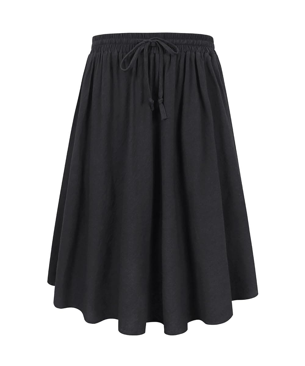 CARCOS Plus Size Midi/Mini Skirks for Women Solid/Star/Striped A Line Flowy High Waist Skirt XL-5XL