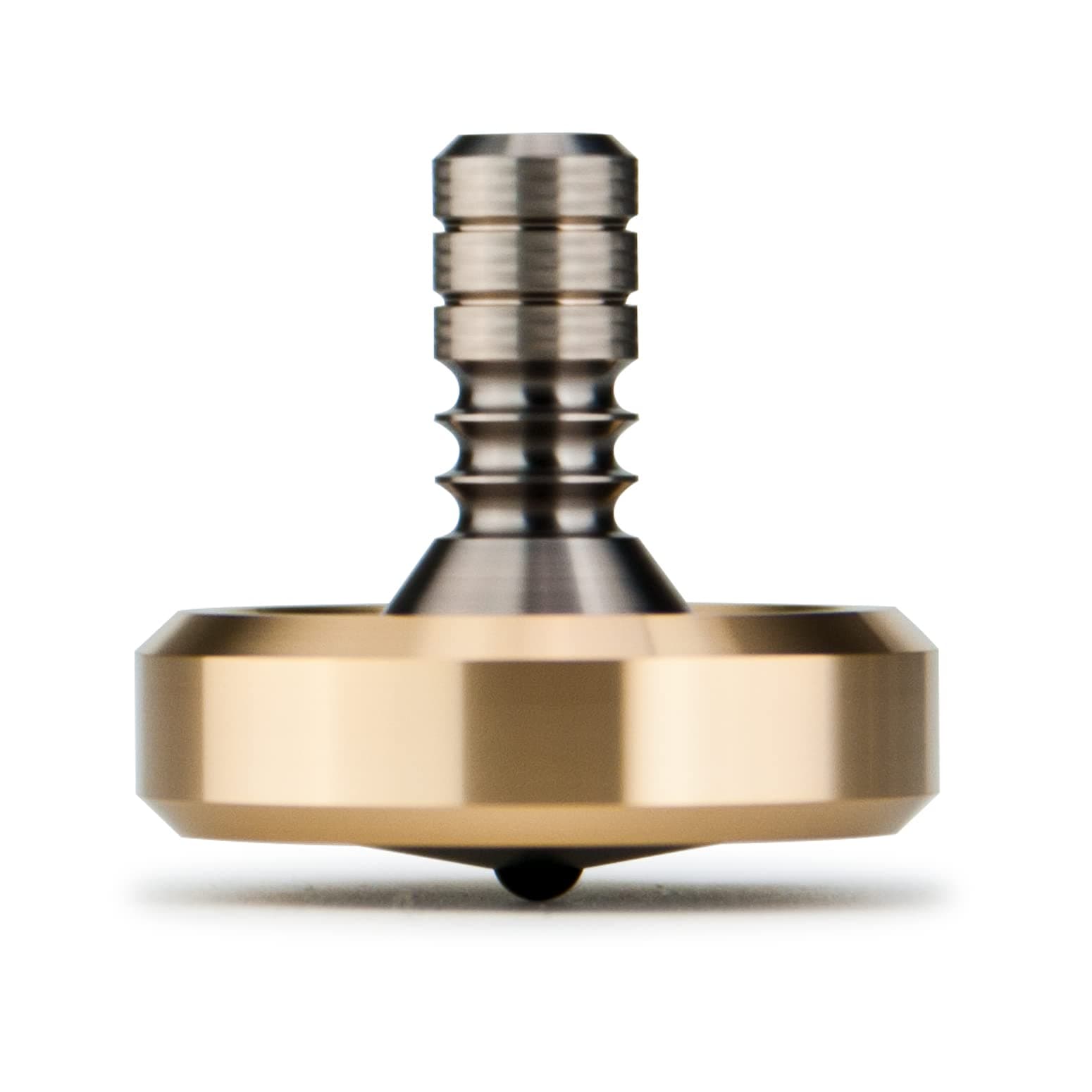 Premium Spinning Top, Brass Collar with Titanium Stem, 8-10 Minutes, High Precision EDC Desktop Toy DST-814R