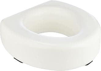 HealthSmart Raised Toilet Seat Riser That Fits Most Standard (Round) Toilet Bowls for Enhanced Comfort and Elevation with Slip Resistant Pads, FSA HSA Eligible, 15.7 x 15.2 x 6.1