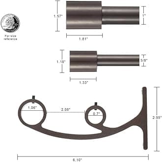 Brown Double Curtain Rods 36-72" (3-6ft), Decorative Window Double Curtain Rod with Cap Finials, Adjustable 1 Inch Front and 5/8 Inch Back Double Window Drapery Rod, Telescoping Dual Curtain Rod