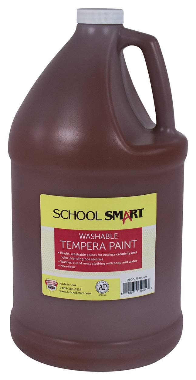 School SmartWashable Tempera Paint, Brown, 1 Gallon Bottle
