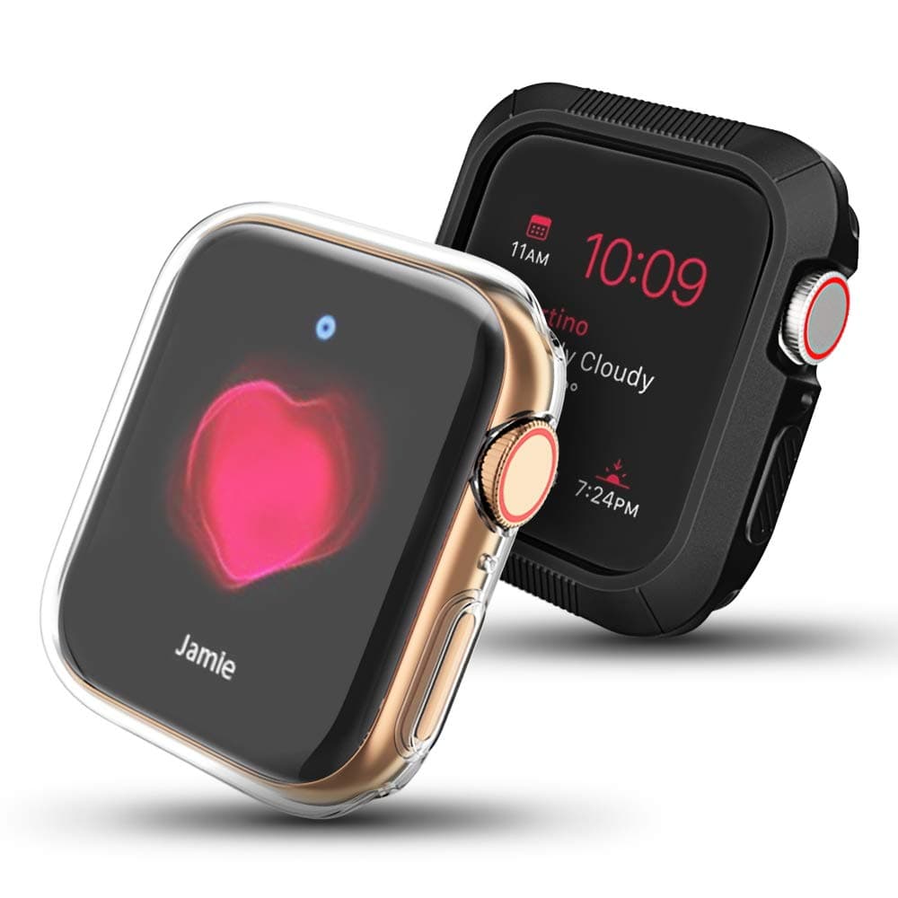 Compatible with Apple Watch Case Series 4 44mm, Shock Proof and Shatter-Resistant Protective Bumper Case Replacement for iWatch Series 4 - Black