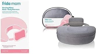 Frida Mom Adjustable Nursing Pillow with Nursing Pillow Back + Belly Warmers - for Mom + Baby Comfort During Nursing + Pumping