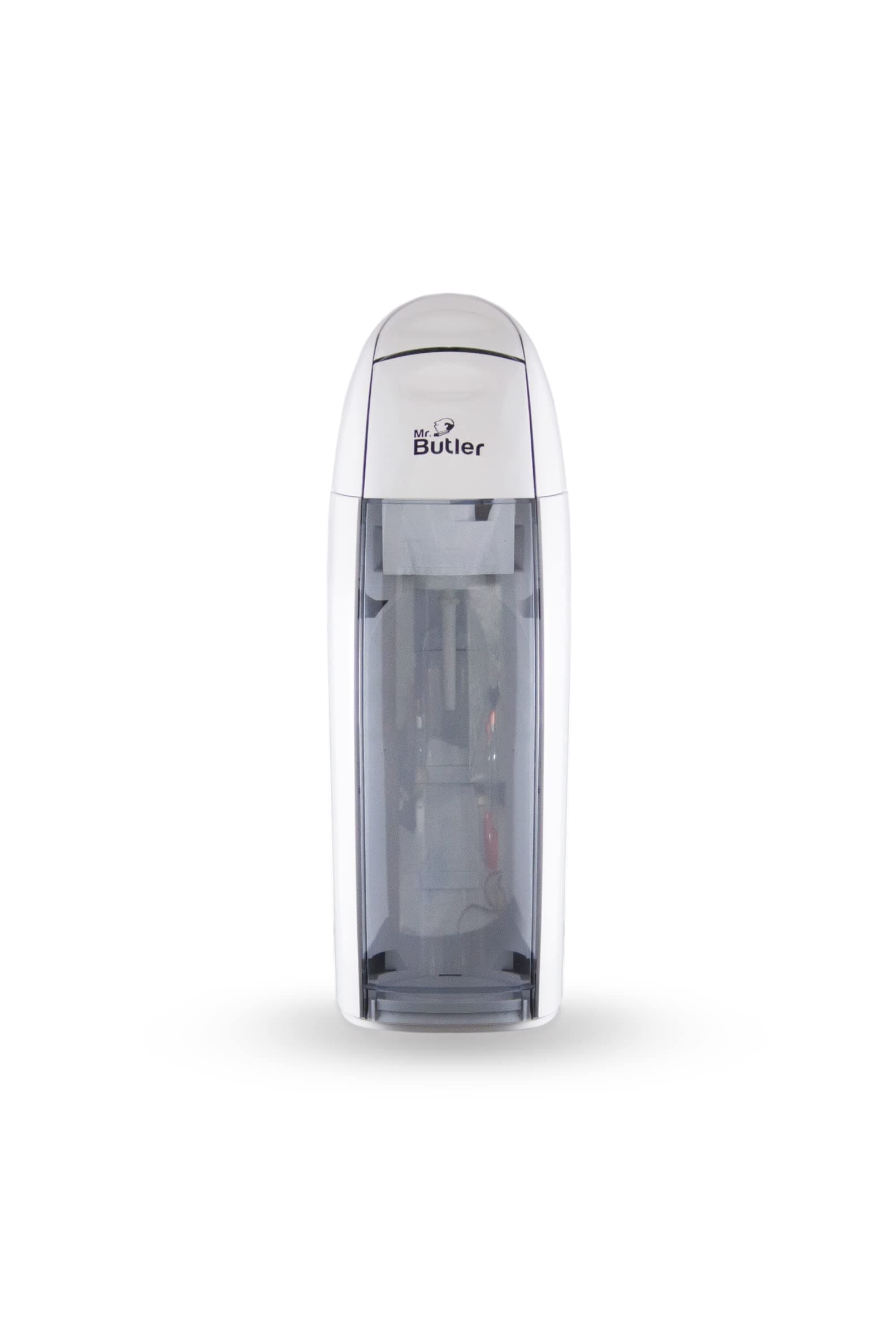 Mr. Butler Italia Soda Maker- White, Single Cylinder Pack, Create Sparkling Water In Home Kitchen, Compact, Space Saving Design, Soda Beverage Carbonator