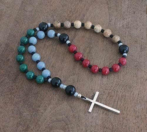 Christian Prayer Beads featuring a modern color block design