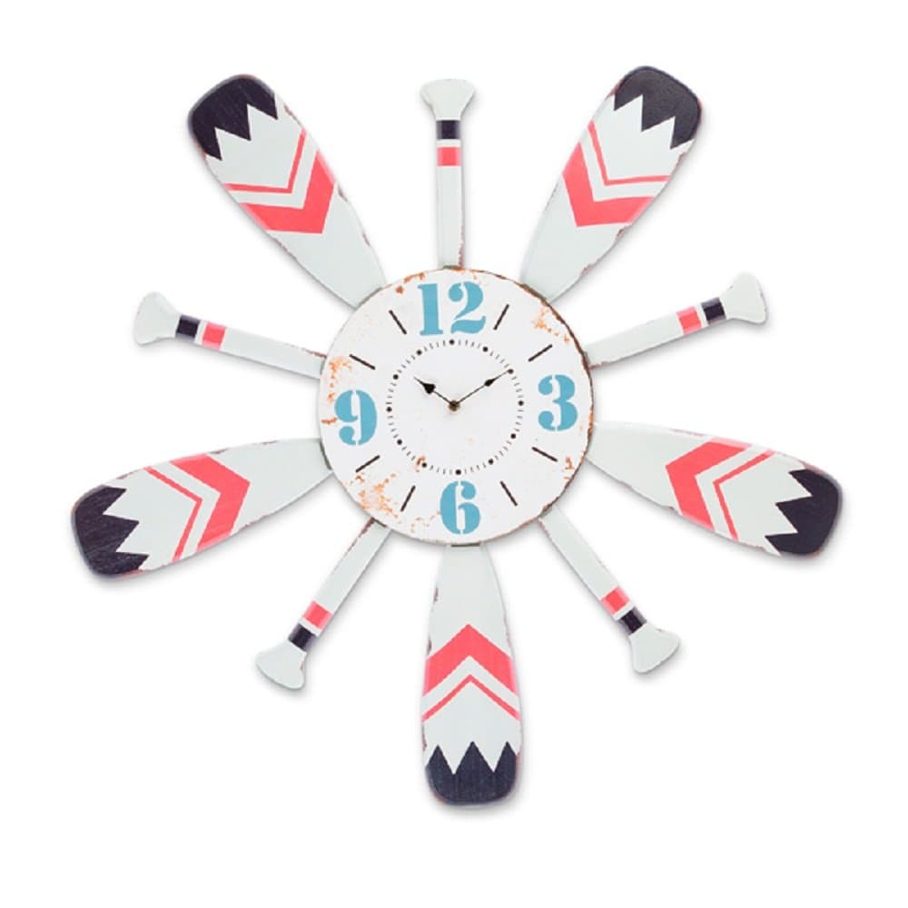 Lone Elm StudiosHome Decor, wood 50% clock movement 5% packaging 25% metal 20%, Multicolor, 35.43InL x 35.43InW x 1.18InH
