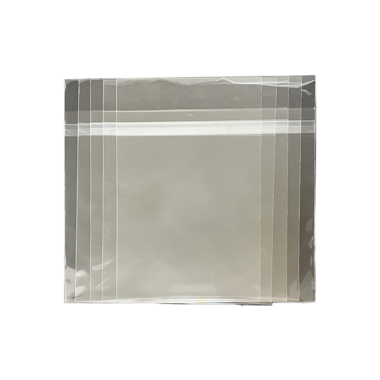 12" Resealable Record Outer Sleeves, 3 mils Thick Clear Professional Vinyl Record Storage Protector, Vinyl Record Outer Sleeves for Single & Double LP Album Covers-12-3/5"x12-3/5"+1-3/5" Flap（50pcs）