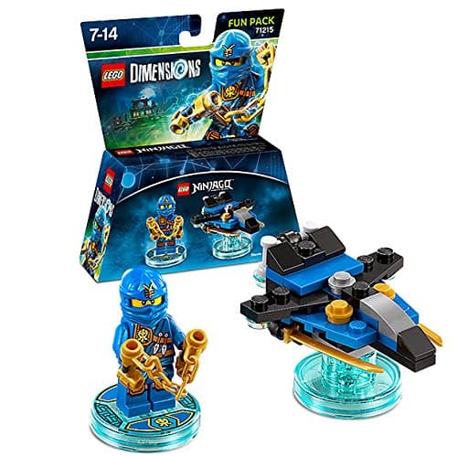 LEGO Dimensions Ninjago Fun Pack 5 Piece Variety Bundle; Ninjago Team Pack, Zane Fun Pack, Sensei Wu Fun Pack, Jay Fun Pack, Nya Fun Pack