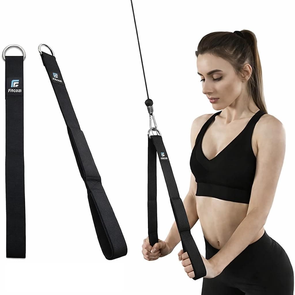 FITCOZI Tricep Rope Cable Attachments, Pull Down Rope Single Grip, Multi Workout Rope for Cable Machine, 2 Loops Handles(21.5'' & 17'' Lengths), Home Workout, Tricep Pull Down, Biceps Curl, Pilates