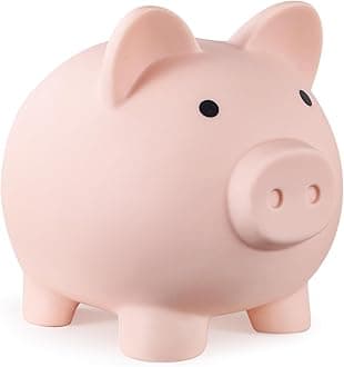 Piggy Bank, Unbreakable Plastic Money Bank, Coin Bank for Girls and Boys, Medium Size Piggy Banks, Practical Gifts for Birthday, Easter, Christmas (Flesh-Colour)