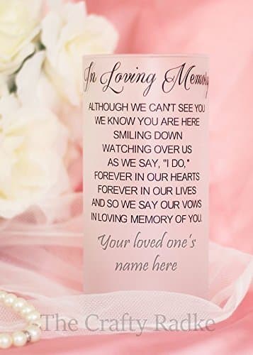 Personalized Memorial Wedding Candle Holder or Vase