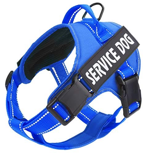 Service Dog Harness, No Pull Dog Harnesses with Handle - Breathable and Easy Adjust Dog Walking Vest for Small Medium Large Dogs - No More Pulling, Tugging or Choking (with 2 Removable Patches)