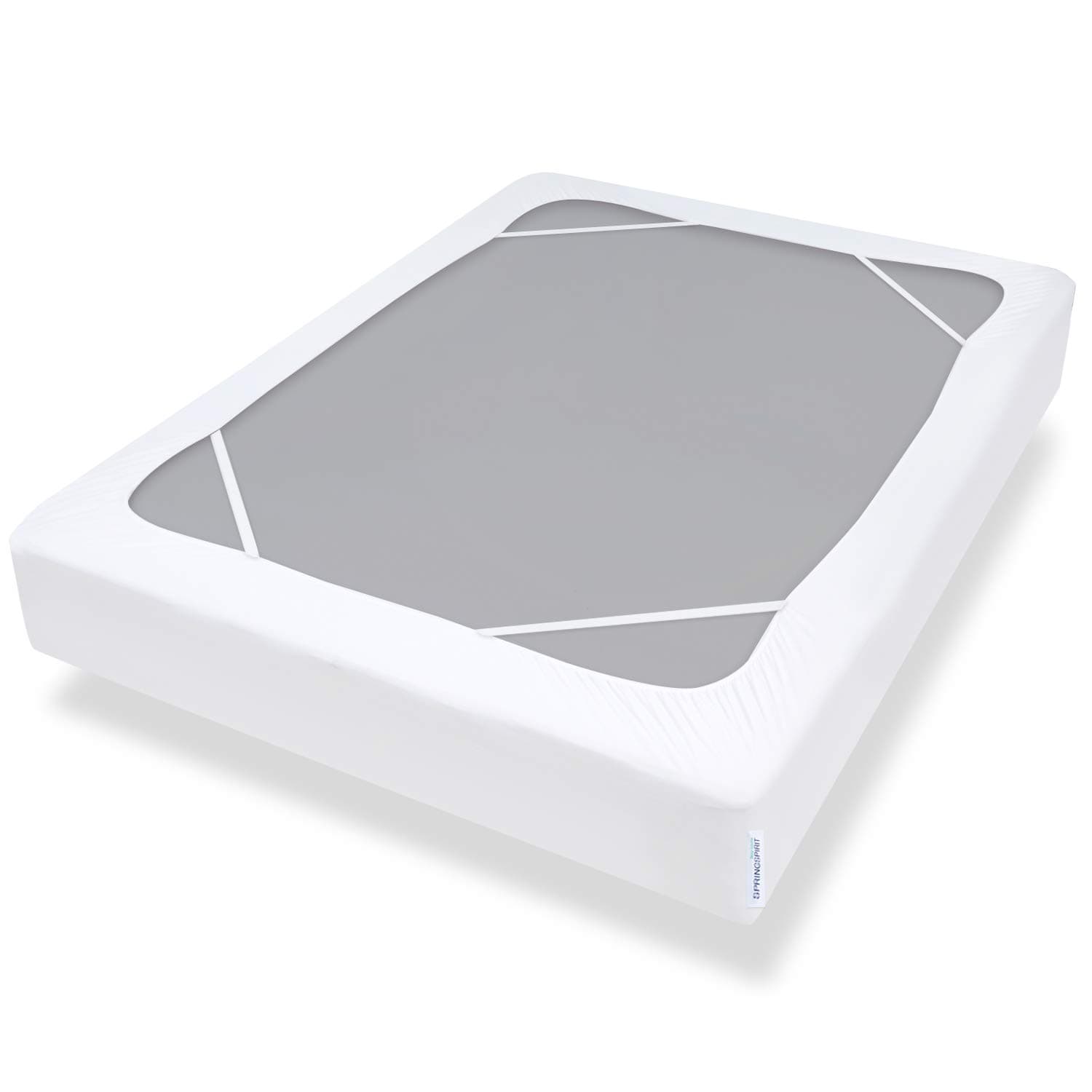 SPRINGSPIRIT Box Spring Cover King Size with Smooth and Elastic Woven Material, Alternates for Bed Skirt, Wrinkle & Fading Resistant, Washable, Dustproof, White