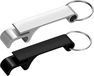 2 Pcs Bottle Opener Keyring, Bottle Opener Keychain Small Beer Openers Pocket Mini Key Ring Bottle Openers for Daily Use Home Pub Bartenders Bar, Christmas Gifts for Men Dad