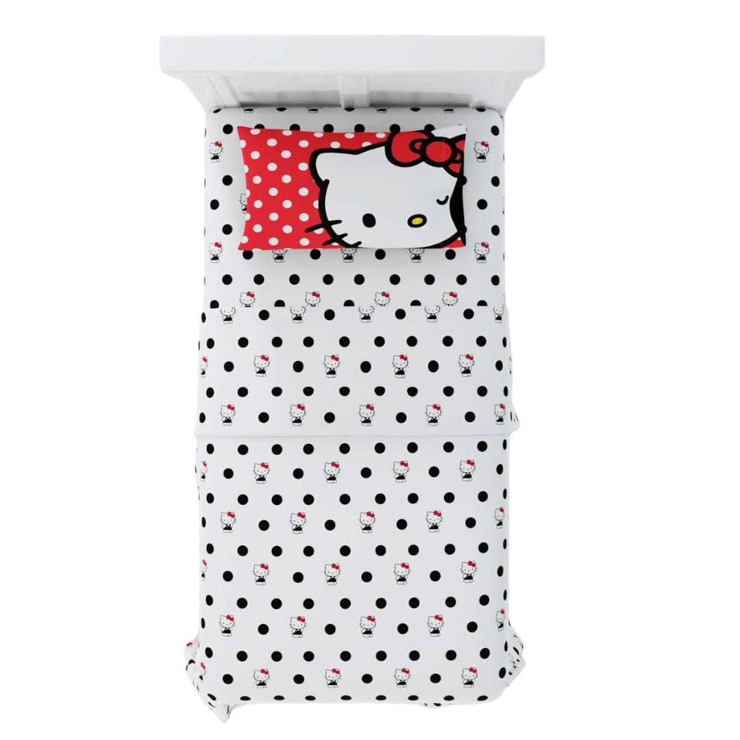 Franco Hello Kitty Bedding Super Soft Microfiber 3 Piece Twin Sheet Set, (Official Licensed Product)