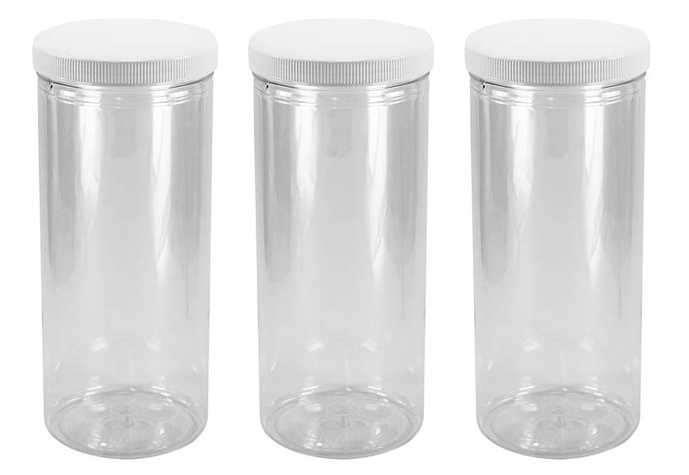 Pinnacle Mercantile(3-Pack) Clear Plastic Storage Containers with Lids 80 ounce Food-Grade Safe, Reusable | Store Herbs, Spices, Pasta, Cereal, Arts & Crafts