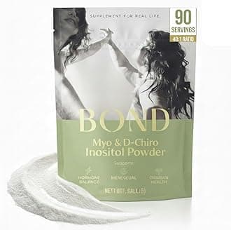 Bond Myo-Inositol & D-Chiro Inositol Powder – Hormone Balance, Cycle Regularity & Ovarian Support Supplement for Women – 40:1 Ratio Formula – Vegan, Sugar-Free, 90 Servings