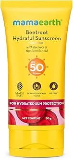 Beetroot Hydraful SPF 50 Sunscreen with PA++++ | Gives Natural Pink Glow with Sun Protection | Deeply Hydrates with Hyaluronic Acid | 1.76 Oz/50g