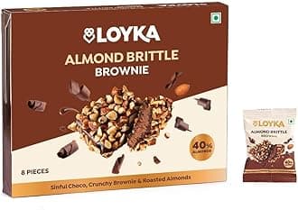 Loyka Almond Brittle Brownie Choco Box - 8 pcs | Premium Chocolate Gift Hamper | Choco & Nut Dryfruit Delicacy