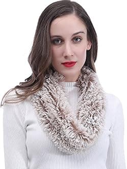 Lina & Lily Super Soft Fluffy Faux Fur Snood Scarf Neck Warmer