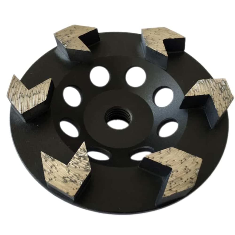 4.5" High Performance Diamond Grinding Wheels for Concrete, Paint, Epoxy, Mastic, Coating Removal, #30/40 Grit, 6 Arrow Segments, 5/8"-11 Arbor