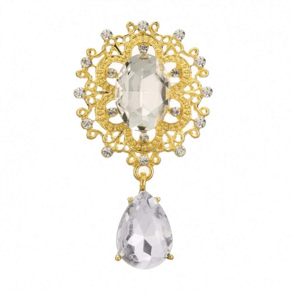 Afengkou 10Pcs Rhinestone Crystal Button Brooch Embellishment Flat Back