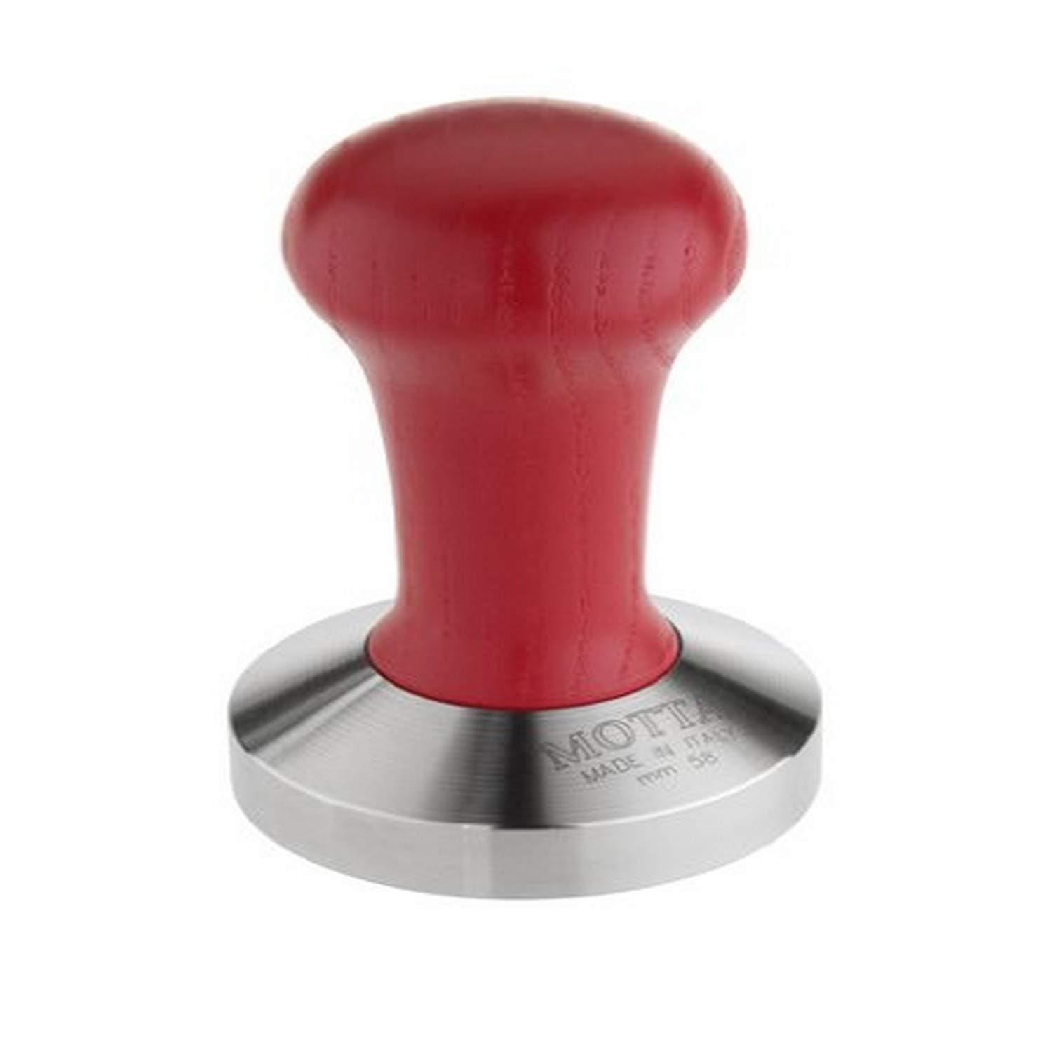 Motta Professional Convex Base Coffee Tamper with Red Handle, 58mm